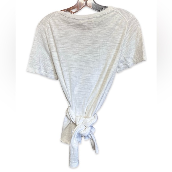 White + Warren White Short Sleeve Wrap Tie T-Shirt Top - Medium - Picture 2 of 3